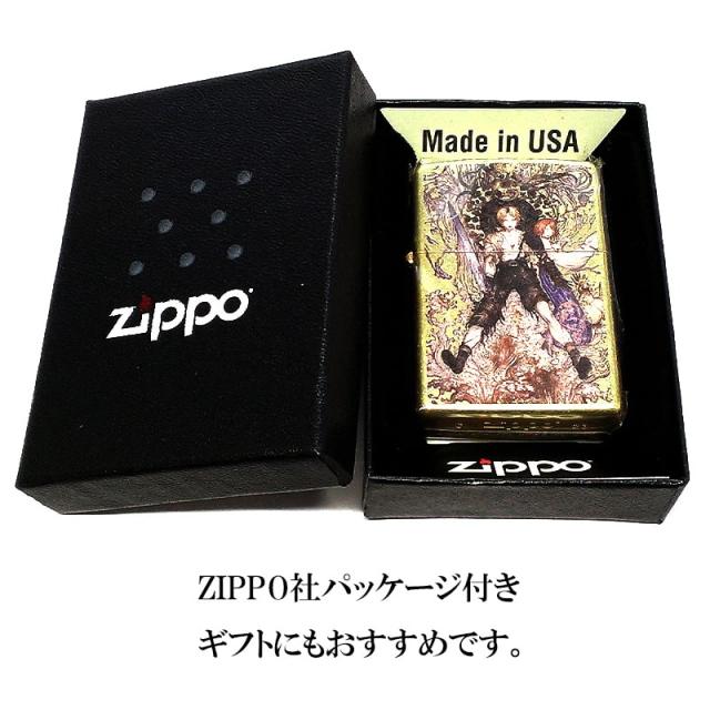 ZIPPO 天野喜孝 アンティーク ゴールド ライター ジッポ 両面加工 かっこいい 彫刻柄 重厚 おしゃれ 金 ゲーム メンズ ギフト プレゼント_5