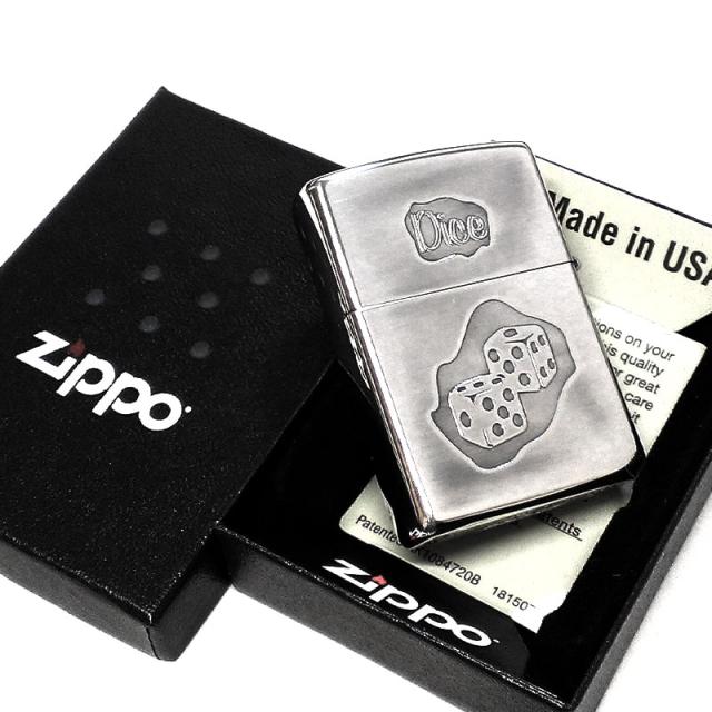 ZIPPO ライター ダイス GAME サイコロ ジッポ シルバーイブシ 両面加工 クラップス おしゃれ かっこいい メンズ プレゼント レディース ギフト_5