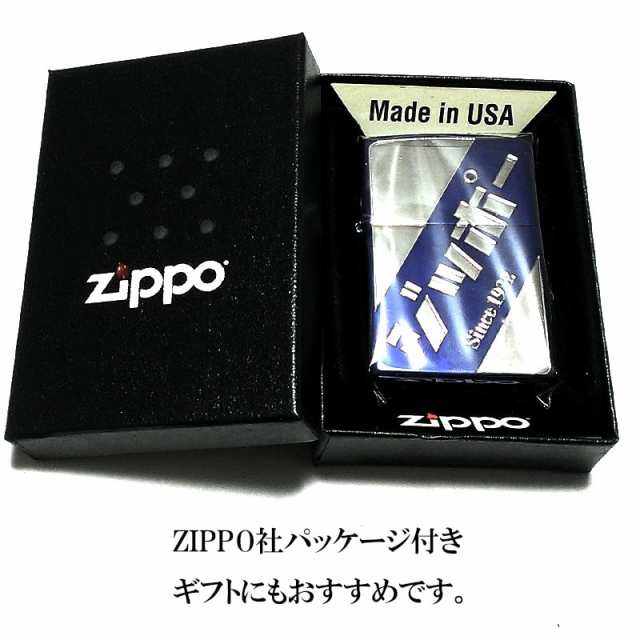 ZIPPO ライター ジッポー カタカナロゴ イオンブルー ジッポ ユニーク かわいい メンズ おしゃれ 銀差し レトロ ギフト