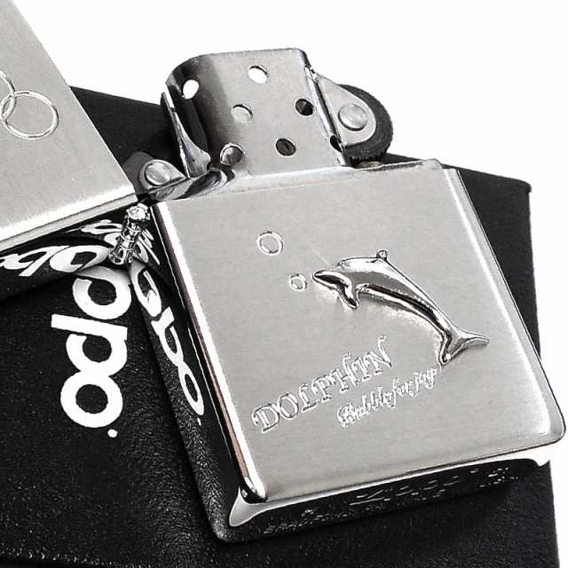 ZIPPO ライター ドルフィンメタル ジッポ シルバーサテン イルカ