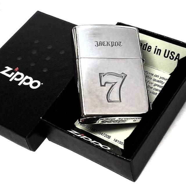 ZIPPO ライター ジッポ ジャックポットGAME スロット シルバー燻し 両面彫刻 パチスロ 銀鏡面 かっこいい メンズ レディース_5