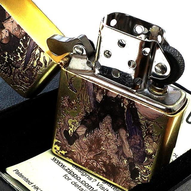 ZIPPO 天野喜孝 アンティーク ゴールド ライター ジッポ 両面加工 かっこいい 彫刻柄 重厚 おしゃれ 金 ゲーム メンズ ギフト プレゼント_3