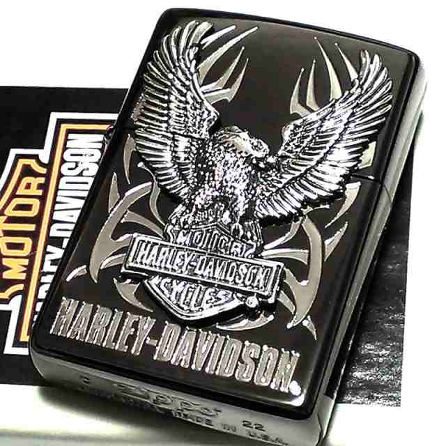 ZIPPO ハーレー ダビッドソン ビッグメタル イーグル ロゴ 銀イブシ