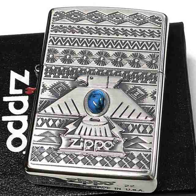 ZIPPO サンダーバード 御守り ジッポ ライター 青 エッチング彫刻