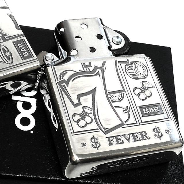 ZIPPO ライター ジッポ ジャックポットGAME スロット シルバー燻し 両面彫刻 パチスロ 銀鏡面 かっこいい メンズ レディース_3