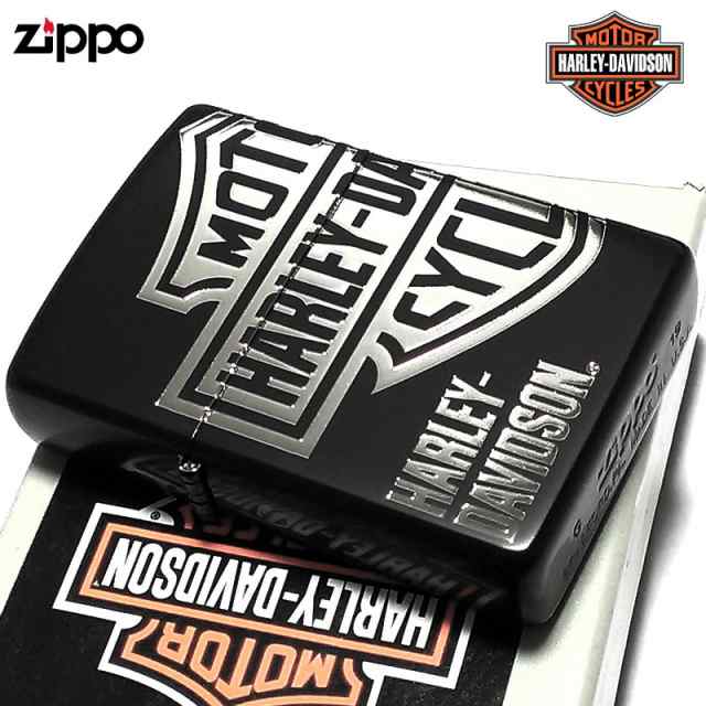 ZIPPO ライター ブラックカーボン ロゴ＆炎 マットブラック ジッポー 