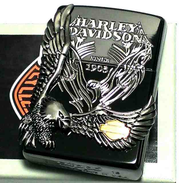 ZIPPO ライター ハーレーダビッドソン ジッポ イオンブラック 銀