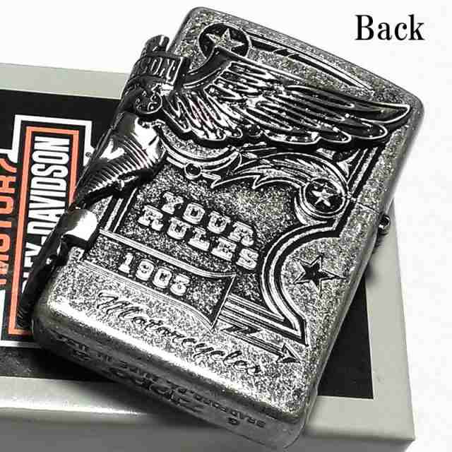 ZIPPO ライター ハーレーダビッドソン ジッポ アンティークシルバー 銀