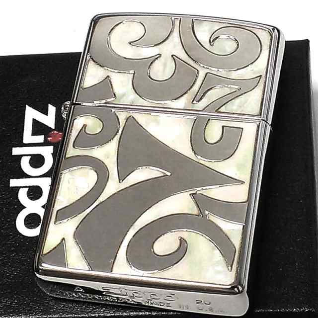 ZIPPO 天然貝 シェルダイアル ジッポ ライター シルバー ホワイト