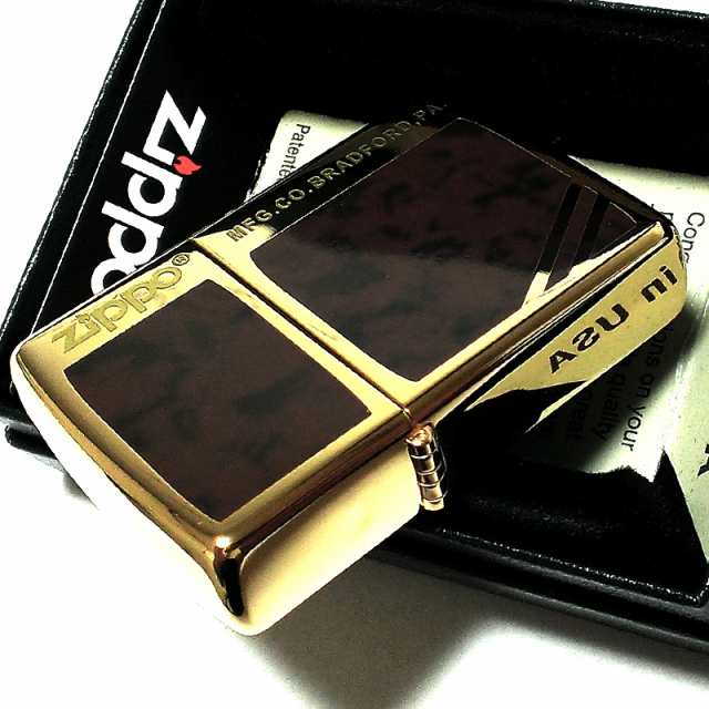 ZIPPO マーブル クラシックデザイン ゴールド＆ブラウン ジッポ