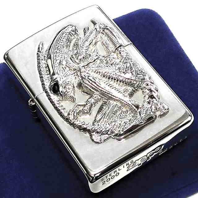 純銀シルバー手彫りZIPPO STERLING 2000年製 スターリングシルバー