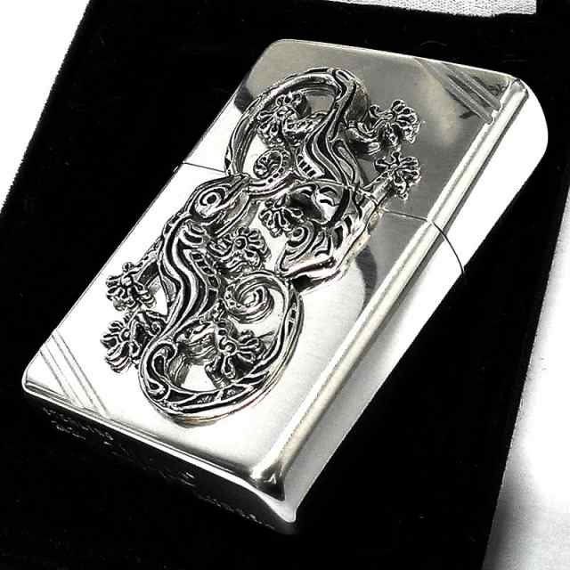 ZIPPO ライター 純銀 スターリングシルバー ラッキーチャーム ゲッコー