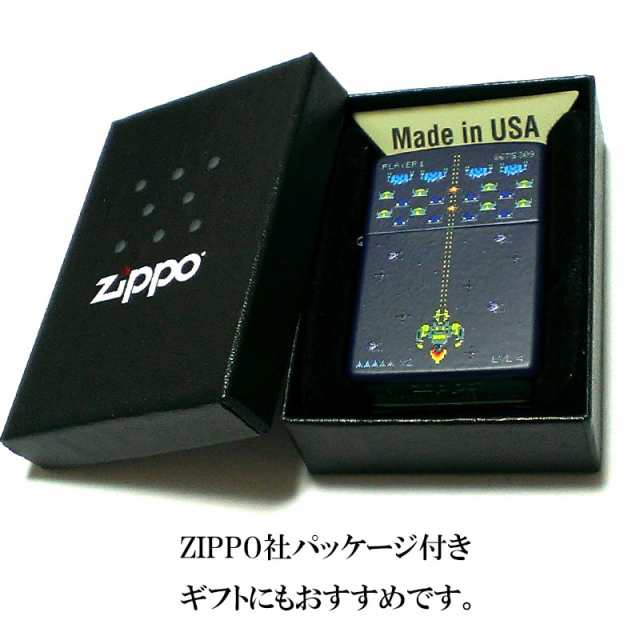 ジッポ ピクセル ゲーム ZIPPO ライター レトロ ネイビー マット仕上げ