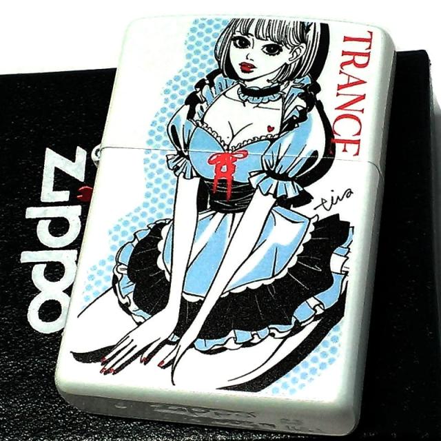 ZIPPO ライター メイド TRANCE LADY ジッポ tica ishibashi 可愛い ホワイトパール トランスレディ お洒落 ブルー 美しい 白