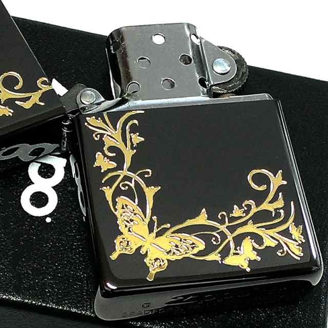 ZIPPO ライター バタフライ ジッポ ロゴ ブラックニッケル 蝶