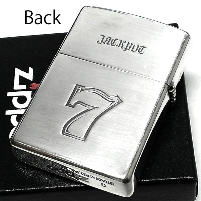 ZIPPO ライター ジッポ ジャックポットGAME スロット シルバー燻し 両面彫刻 パチスロ 銀鏡面 かっこいい メンズ レディース_2