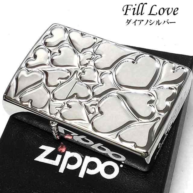 ZIPPO ハート ジッポ ライター FILL LOVE レディース シルバー 可愛い