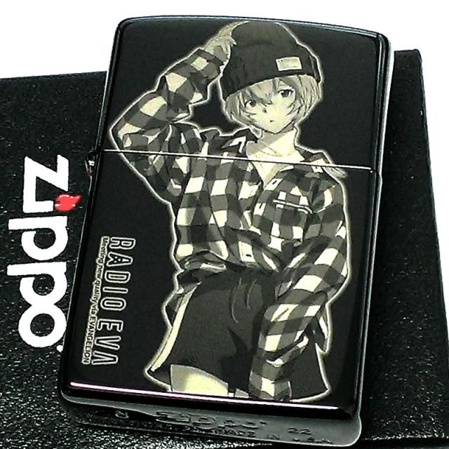 ZIPPO ライター 限定 RADIO EVA レイ エヴァンゲリオン 10周年記念 ジッポ ブラックチタンコート シリアル入り 可愛い 黒 レーザー彫刻