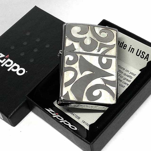 ZIPPO 天然貝 シェルダイアル ジッポ ライター シルバー ホワイト