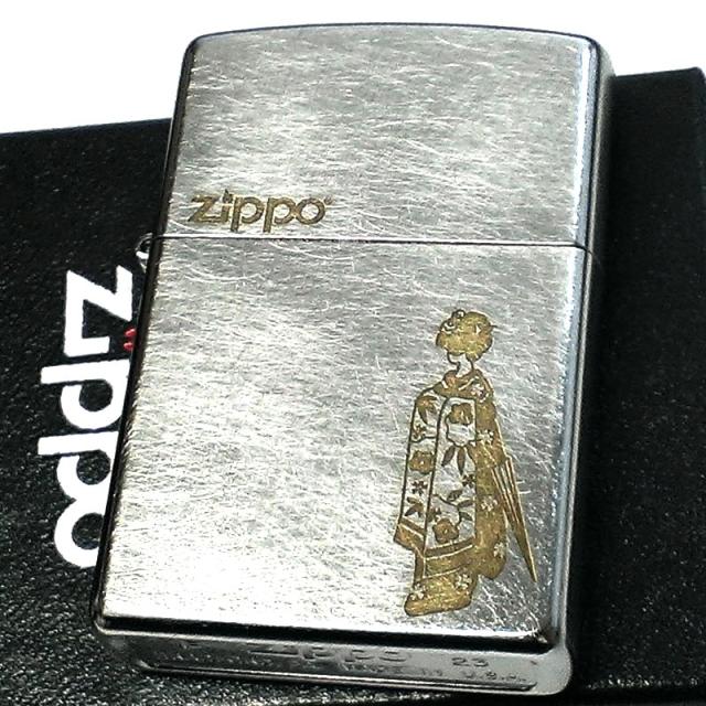 ZIPPO ライター 舞妓 ジッポ ロゴ 和柄 アンティーク シルバー おしゃれ 日本 シンプル 彫刻 渋い 銀 メンズ レディース 可愛いの通販は 6,783円