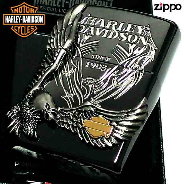 ZIPPO ライター ハーレーダビッドソン ジッポ イオンブラック 銀