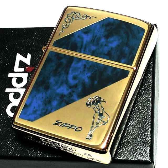 ジッポライター ウィンディ ZIPPO マーブルガール おしゃれ ゴールド＆ブルー エッチング彫刻 可愛い かっこいい メンズ｜au PAY マーケット