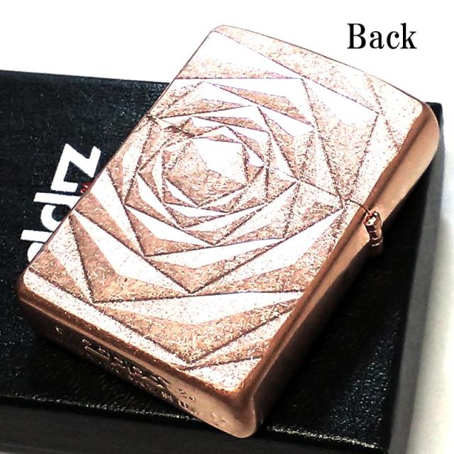 ZIPPO アーマー おしゃれ ローズ ジッポ ライター 薔薇 彫刻 カッパーバレル 両面加工 バラ 彫刻 Shimmer Rose かわいい レディース_2