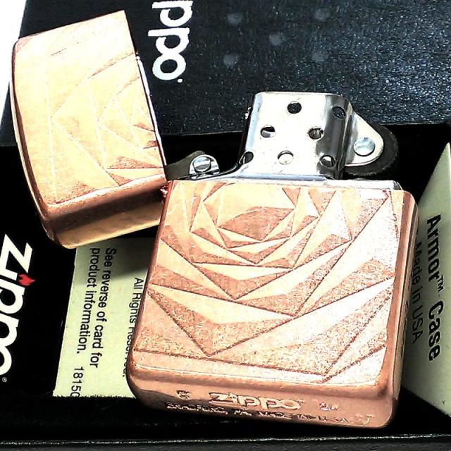 ZIPPO アーマー おしゃれ ローズ ジッポ ライター 薔薇 彫刻 カッパーバレル 両面加工 バラ 彫刻 Shimmer Rose かわいい レディース_3