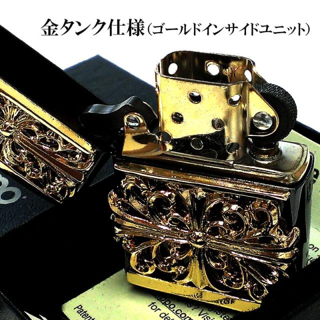 ZIPPO ゴールドクロスメタル ジッポ ライター 十字架 かっこいい 