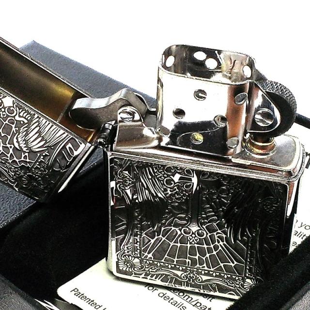 ZIPPO クロス エンジェル ジッポライター 十字架 グレー ロゴ おしゃれ