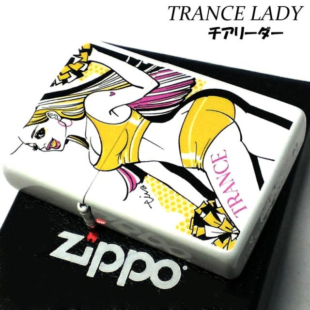 ZIPPO TRANCE LADY 可愛い チアリーダー ジッポ ライター イエロー tica ishibashiトランスレディ ホワイトパール お洒落 白_1