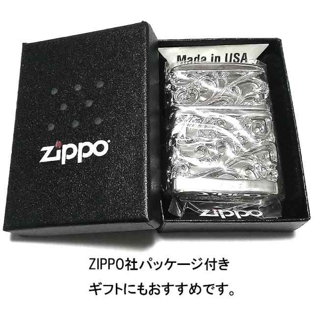 ZIPPO ライター 超重厚 メタルジャケット デビル ニッケル鏡面仕上げ 豪華 ジッポ シルバー 彫刻デザイン 4面加工 銀 メンズ 