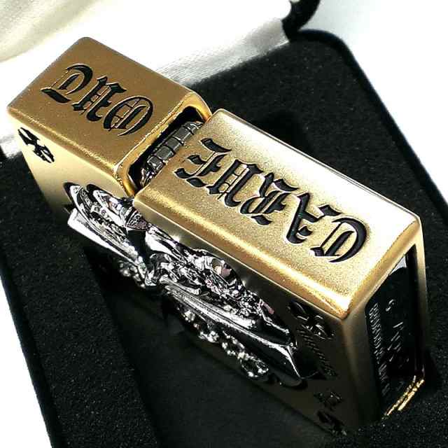 ZIPPO ライター メタルジャケット 金銀 ジッポ 超重厚 艶消しゴールド