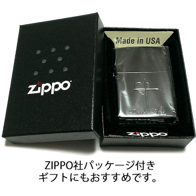 ZIPPO ジッポ クロス ハート ラバーズ 彫刻 ライター ブラックミラー 可愛い おしゃれ 黒 レディース メンズ ギフト ペア プレゼント_4