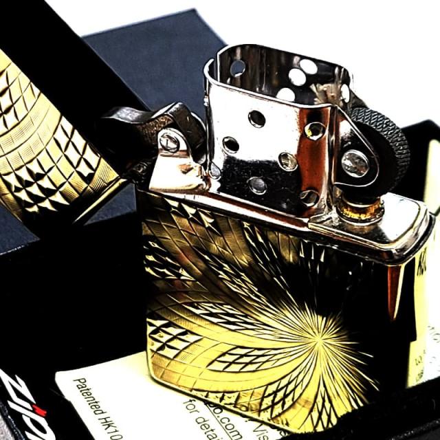 ZIPPO ライター ダイヤモンドスパイラル ジッポ 螺旋 アンティークスタイル ユーズドフィニッシュ 両面加工 ゴールド おしゃれ ブラス燻し ダイヤカット 彫刻 渋い メンズ かっこいい ギフト プレゼント_3