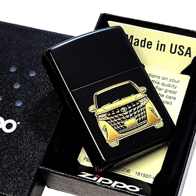 ZIPPO トヨタ アルファード ジッポ ライター TOYOTA 全面監修 ALPHARD 車 艶消し マットブラック 両面加工 ゴールド 彫刻 黒金 おしゃれ_4