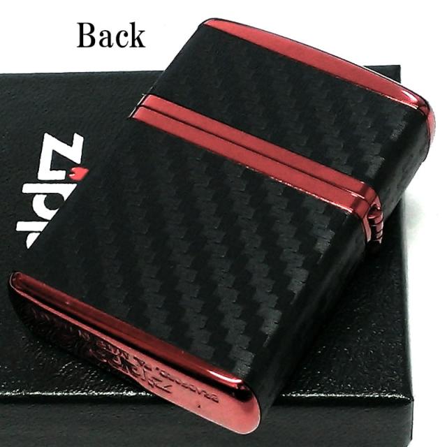 ZIPPO アーマー カーボン ジッポ ライター イオンレッドコーティング 4面連続加工 かっこいい ブラック シンプル 黒 赤 おしゃれ_2