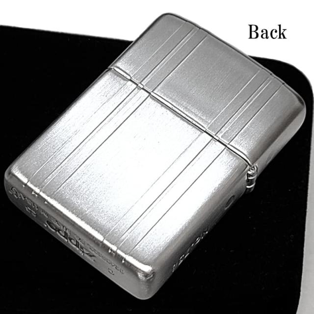 ZIPPO アーマー 限定 ジッポ ダブルストライプ シルバーサテン ライター ロゴ シリアルナンバー入り 両面加工 かっこいい 重厚 シンプル メンズ プレゼント ギフト_2
