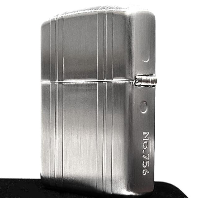 ZIPPO アーマー 限定 ジッポ ダブルストライプ シルバーサテン ライター ロゴ シリアルナンバー入り 両面加工 かっこいい 重厚 シンプル メンズ プレゼント ギフト_4