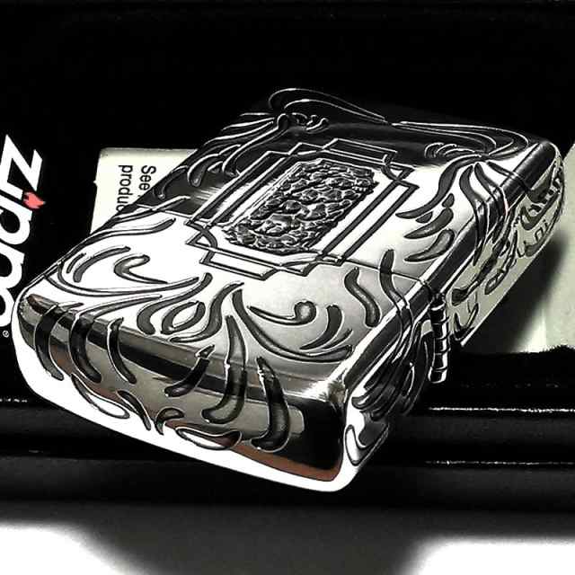 ZIPPO ライター アーマー 限定200個生産品 ヴェネチアンフレーム ジッポ 銀燻し シリアルナンバー入り シルバー ハンマートーン かっこい