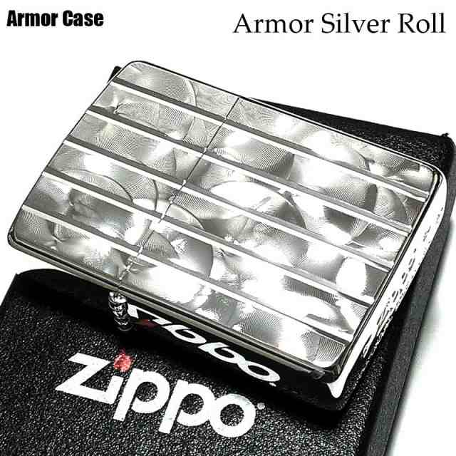 ZIPPO ライター アーマー シルバーロール ジッポ V刃彫刻 両面