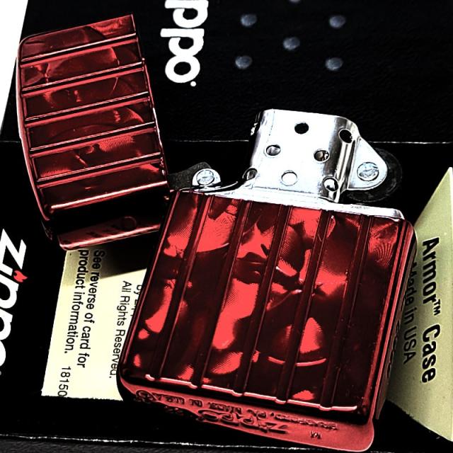 ZIPPO アーマー ワインレッド ランダムロール ジッポ ライター V刃彫刻 両面加工 ダイヤモンドカット かっこいい 重厚 おしゃれ_3