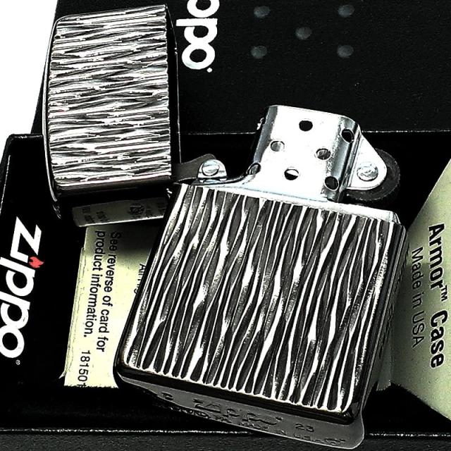 ジッポライター ZIPPO アーマー ブラック シルバー 両面ダイヤカット 陽炎 HeatHaze 重厚 高級 黒銀 かっこいい_4