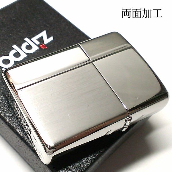 ZIPPO アーマー ジッポ ライター サテン＆ミラー スタンダード 彫刻 両面加工 シルバー かっこいい 重厚 シンプル おしゃれ 高級 メンズ_2