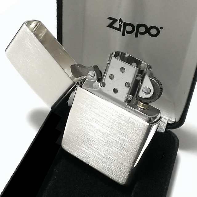 ZIPPO アーマー 純銀 スターリングシルバー ジッポ ライター 重厚モデル ブラッシュ仕上げ かっこいい サテン メンズ レディース 銀無垢