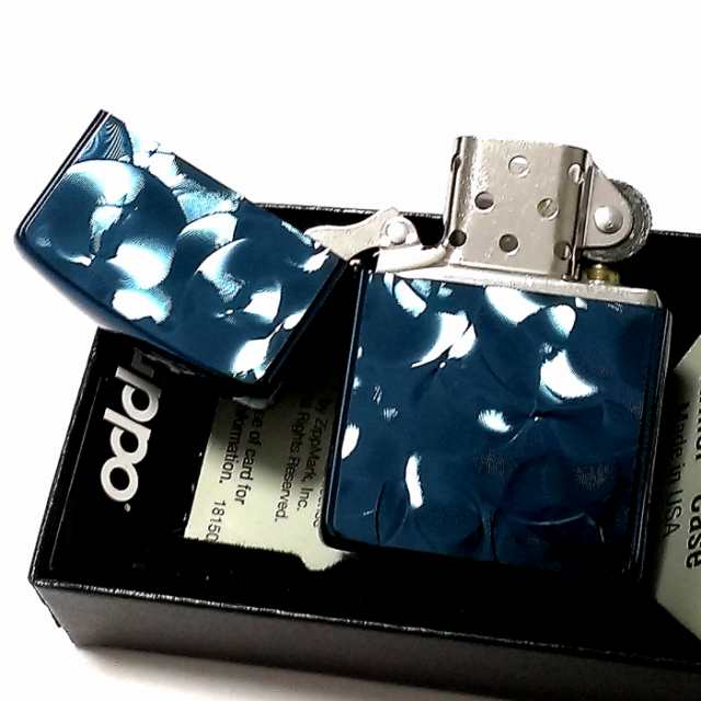 ZIPPO アーマー チタン ブルー 真鍮 曲線 両面加工 ジッポ ライター