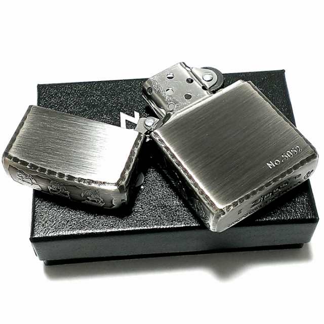 ZIPPO アーマー 限定 ３面彫刻 スカル アンティークシルバー ジッポ