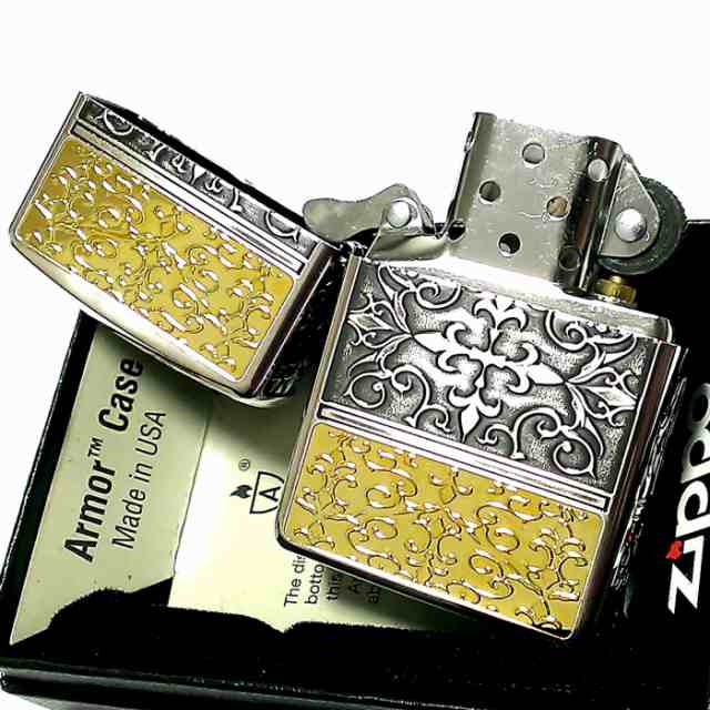 ZIPPO ライター アーマー 5面 アラベスク ジッポ シルバー＆ゴールド