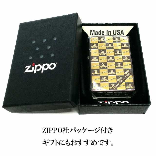 ZIPPO ライター ジッポカー モノグラム ジッポ 車 ブラウン＆ゴールド 