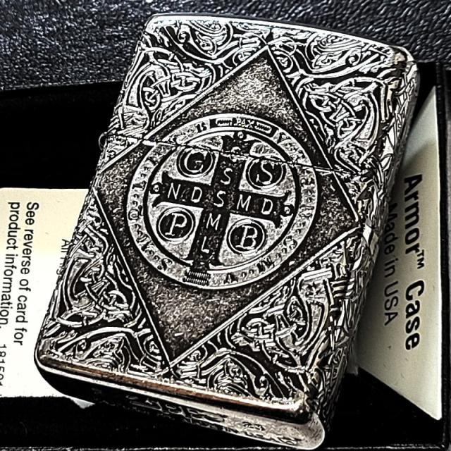 ZIPPO ライターアーマー ベネディクトクロス 4面加工 ジッポ 重厚 